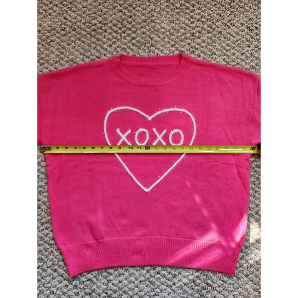 Heart XOXO Women's Sweater Pink XL - Picture 4 of 4